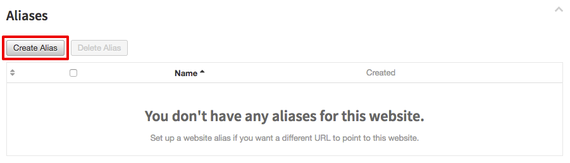 create alias link highlighted