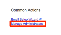 manage administrators link