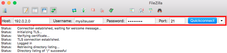 starting your FTP session