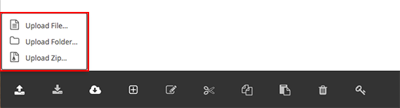 upload options highlighted