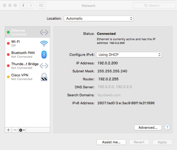 new vpn connection showing