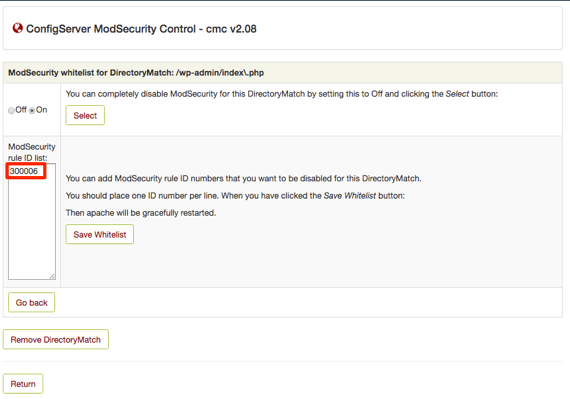 rule pasted in rule id list