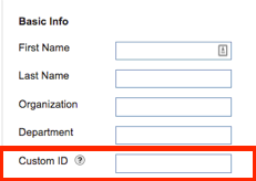 custom ID section highlighted