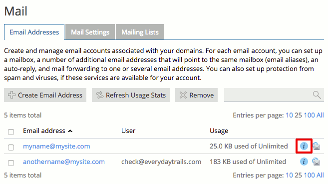 finding your email configuration settings