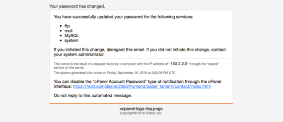 password change email