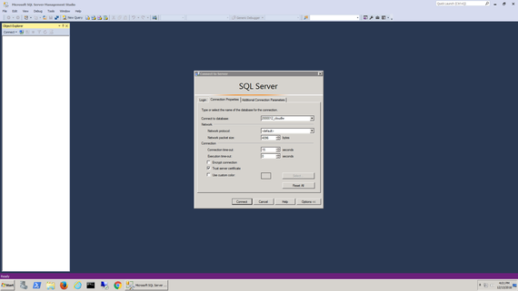 database name entered
