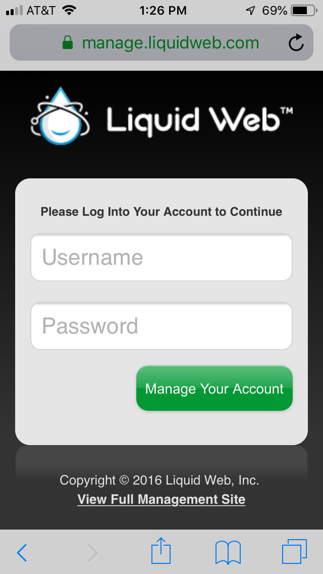 login screen on phone