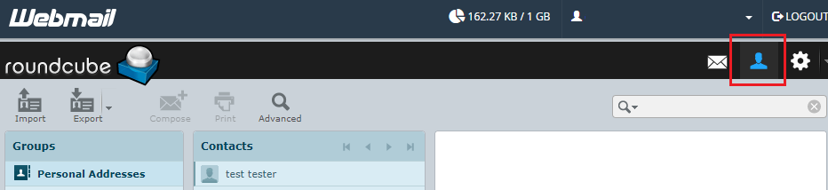roundcube contacts button