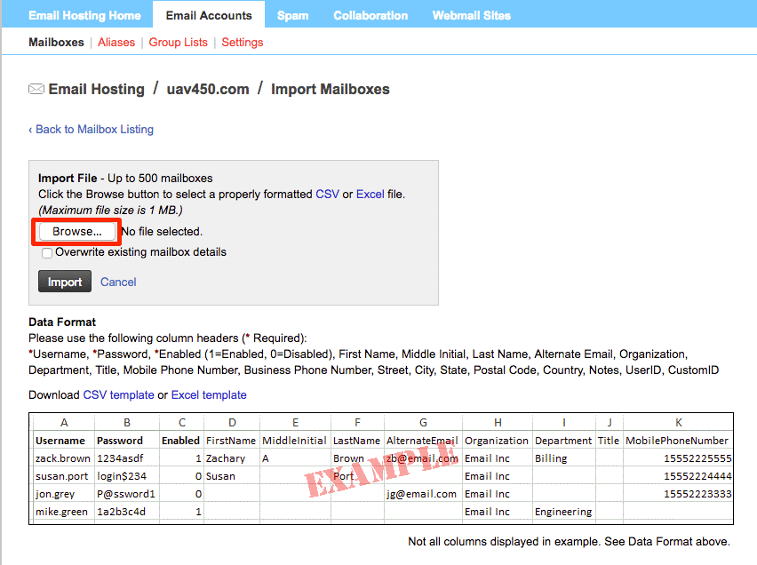 gif showing browse button