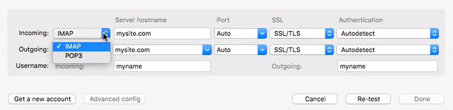 manual email settings