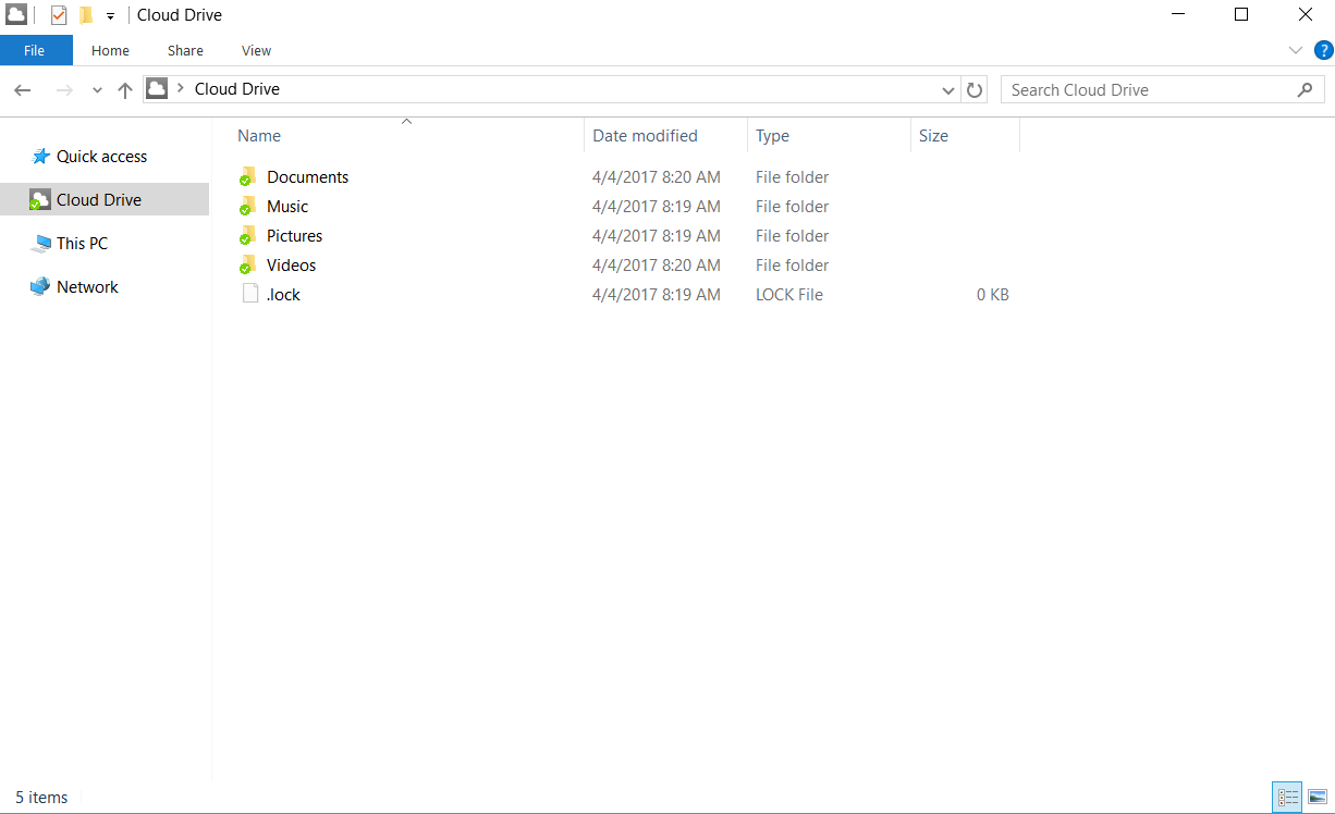 sample image of cloud drive client