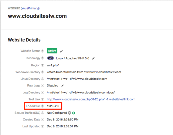 IP address in cloud sites
