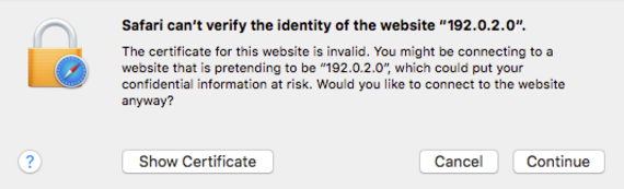 safari security warning