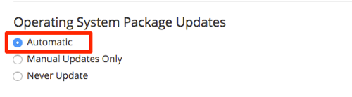 operating system updates automatic selected