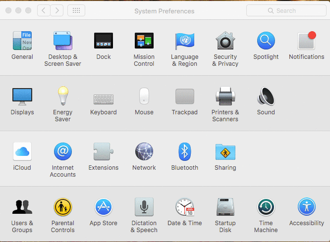 gif showing network button in system preferences