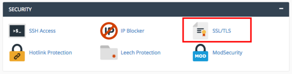 ssl/tls link on cpanel