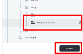 full restore path selected and highlighted