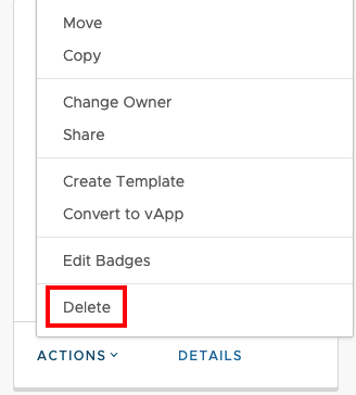 delete link highlighted