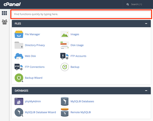 search bar highlighted