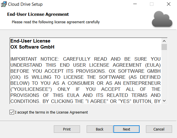 user agreement highlighted