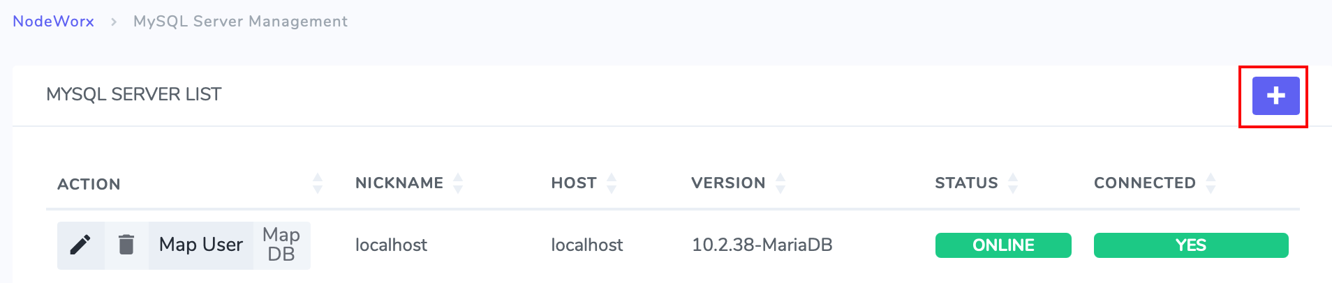 add mysql server link