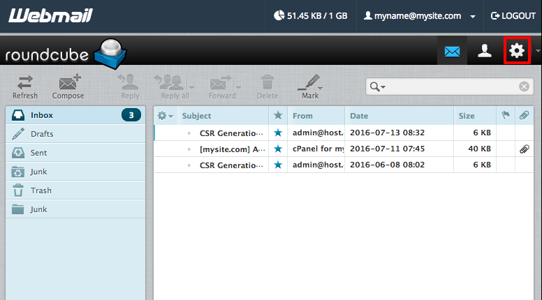 Roundcube preferences