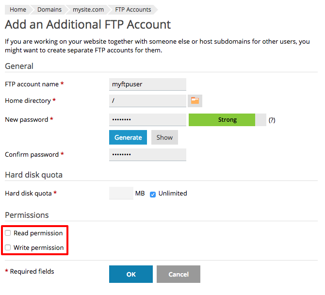 giving FTP user permissions