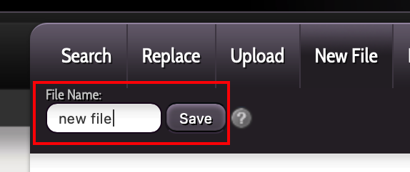 new file name being entered