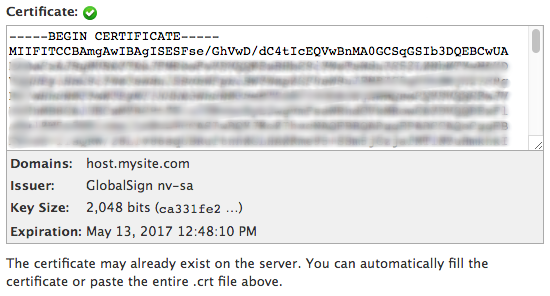 paste in your certificate