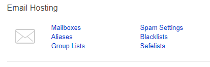 email hosting section control panel