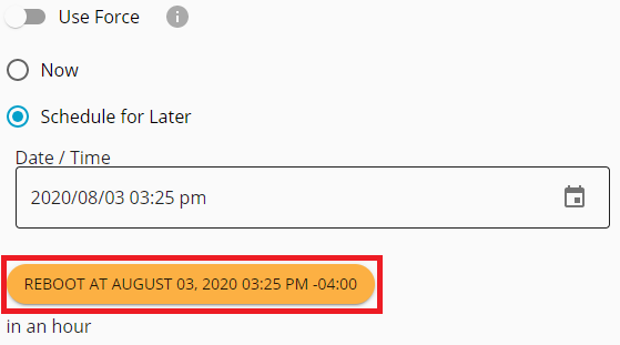reboot at button highlighted