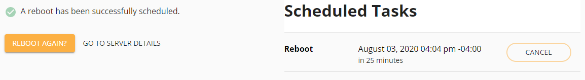 reboot schedule confirmation
