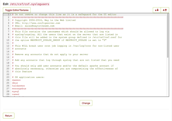 lfd syslog users file