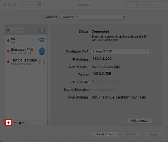 plus sign highlghted