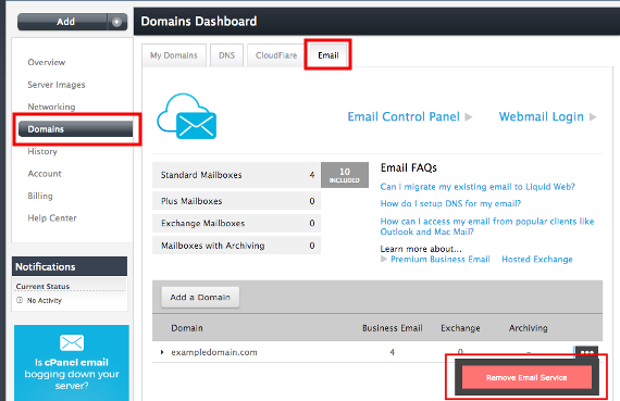 deleting a domain in pbe
