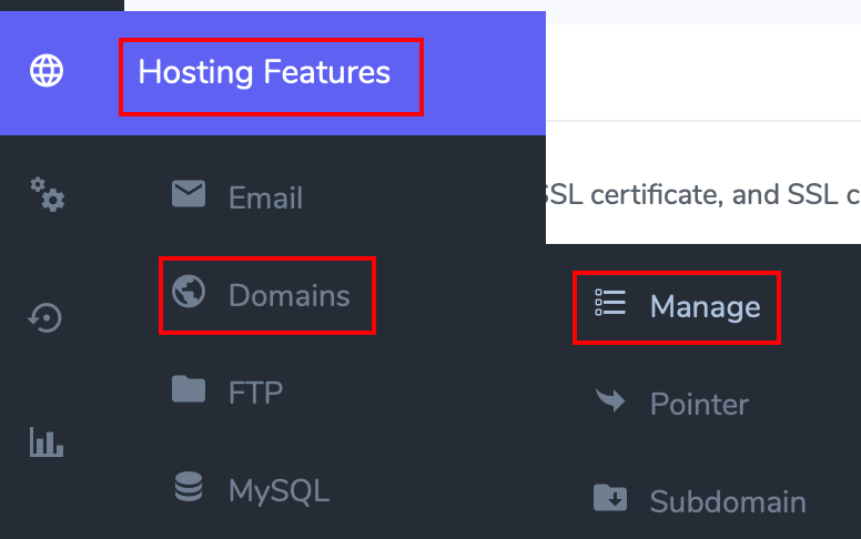 siteworks domain management link