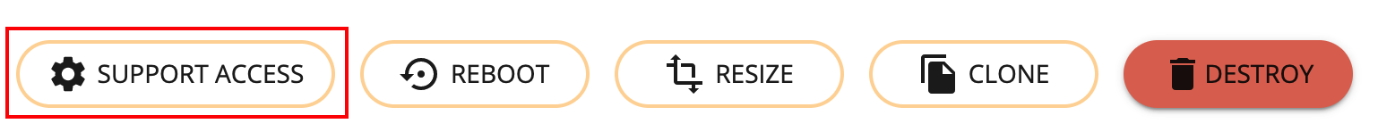 support access link highlighted