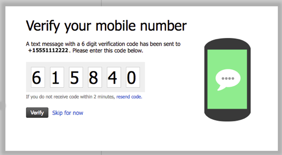 pass code entered click verify