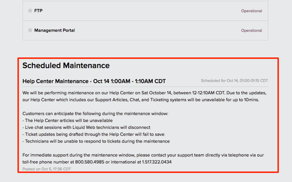 cloud sites updates showing highlighted