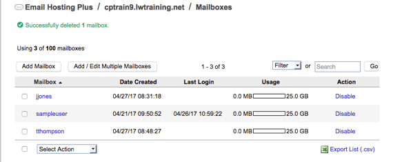 mailbox deleted message