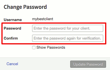password confirmation