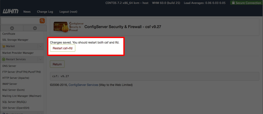 restart button highlighted