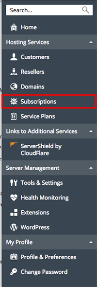 subscription link highlighted