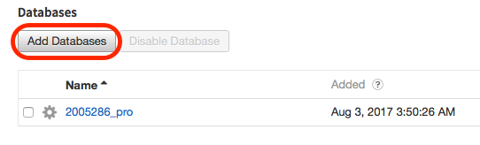 Add a database for backup