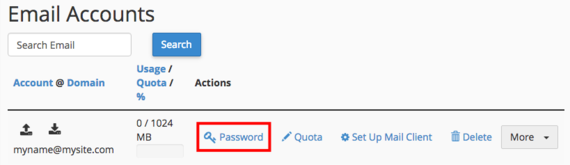 password link highlighted
