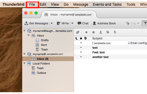 gif showing file, new and existing mail account