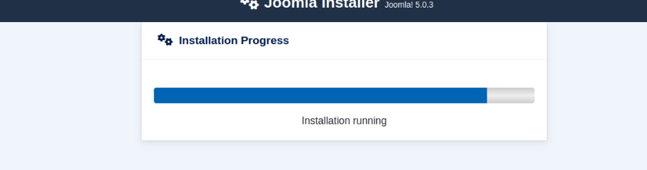 The screen that appears after clicking on Install Joomla is this one.