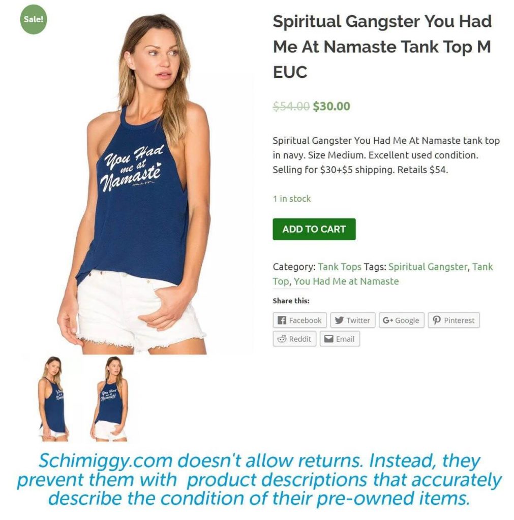 schimiggy.com return policy is simply no return policy