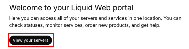 view your servers link highlighted