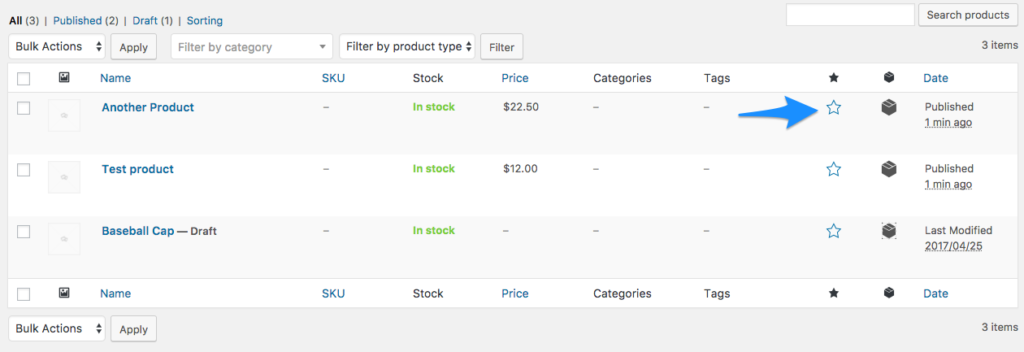 lick the star to make a product be featured